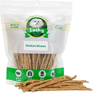 Chicken Jerky Straws Dog Treats â€“ Chicken Sticks for Dogs Made and Sourced in The USA â€“ Natural Single Ingredient Dehydrated Crunchy Treats for All Breeds â€“ 28oz Bag