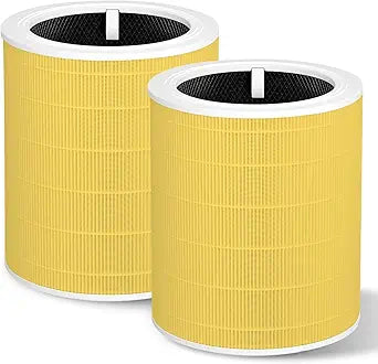 Core 600S Replacement Filter Pet Care Filter Compatible With Levoit Core 600s/Core 600s-P, 3 in 1 Middle Filter & Activated Carbon Filter, Efficient for Pets Fur Dander, Core 600S-RF-PA, 2Pack, Yellow