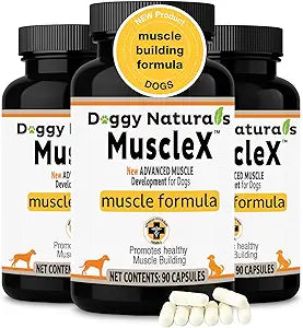 MuscleXâ„¢ Canine Muscle Formula Dogs with CaHMB 500 mg and Vitamin D3 - Natural Muscl Building Formula - Helps Reduce Muscle Loss Due to Normal Aging and Improves Recovery from Injury (270 Capsules)