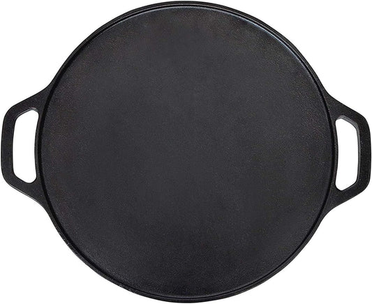 Pre-Seasoned Cast Iron Dosa Tawa with Premium Extra Coating (12 inches) Perfect for Cooking on Gas, Induction and Electric Cooktops,Black
