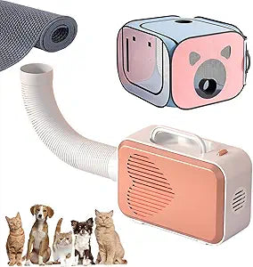 Pet Dryer with Pet Dryer Box 108L and Pad, Hands-Free, Ventilation and Circulation, Anti Hair Flying, Foldable Low Noise ldeal for Drying Cat and Dog Hair