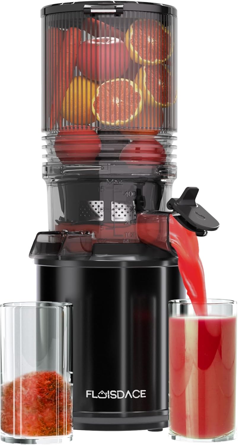 Cold Press Juicer \u2013 6.5" Extra Large Feed Chute Fit Hands-Free Electric Masticating Juicer Machine, 350W Slow Masticating Juicer Machine for Whole Fruit and Vegetables \u2013 Easy Cleanup & Assembly