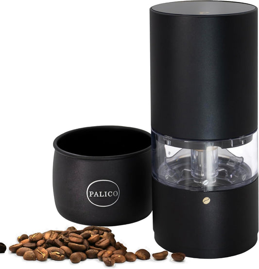 PALICO GrindTech STD - Portable Rechargeable Electric Coffee Grinder, Cordless Charging Base with Type C, 20 grind size SUS Conical Burr, for Home\/Office\/Travel\/Camping