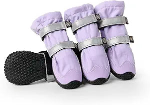 Spark Paws Dog Shoes, Waterproof Dog Boots for Medium to Large Dogs, Non Slip, Breathable Dog Booties and Paw Protectors - 4PCS Doggie Hiking Boots with Reflective Straps - Lilac, Size 8
