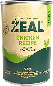 ZEAL New Zealand Wet Dog Food â€“ High Protein, Pure Nutrition, Grain-Free with Superfoods (Chicken, 13.76oz Can 12-Pack)