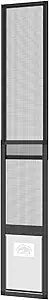 Hakuna Pets V2 Patio Pet Door Screen Insert Panel for Sliding Doors, Fits Door Track Min Ht 62.99" to Max Ht 84.25",UV Resistant Mesh, Locking Magnetic Dog Door, Easy Install and Removal,Large,Black