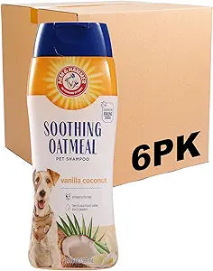 Arm & Hammer for Pets Soothing Oatmeal Pet Shampoo Moisturizing Dog Shampoo with Gentle Cleansing Formula Vanilla Coconut, 20 Ounces - Shampoo for Pets (Pack of 6)