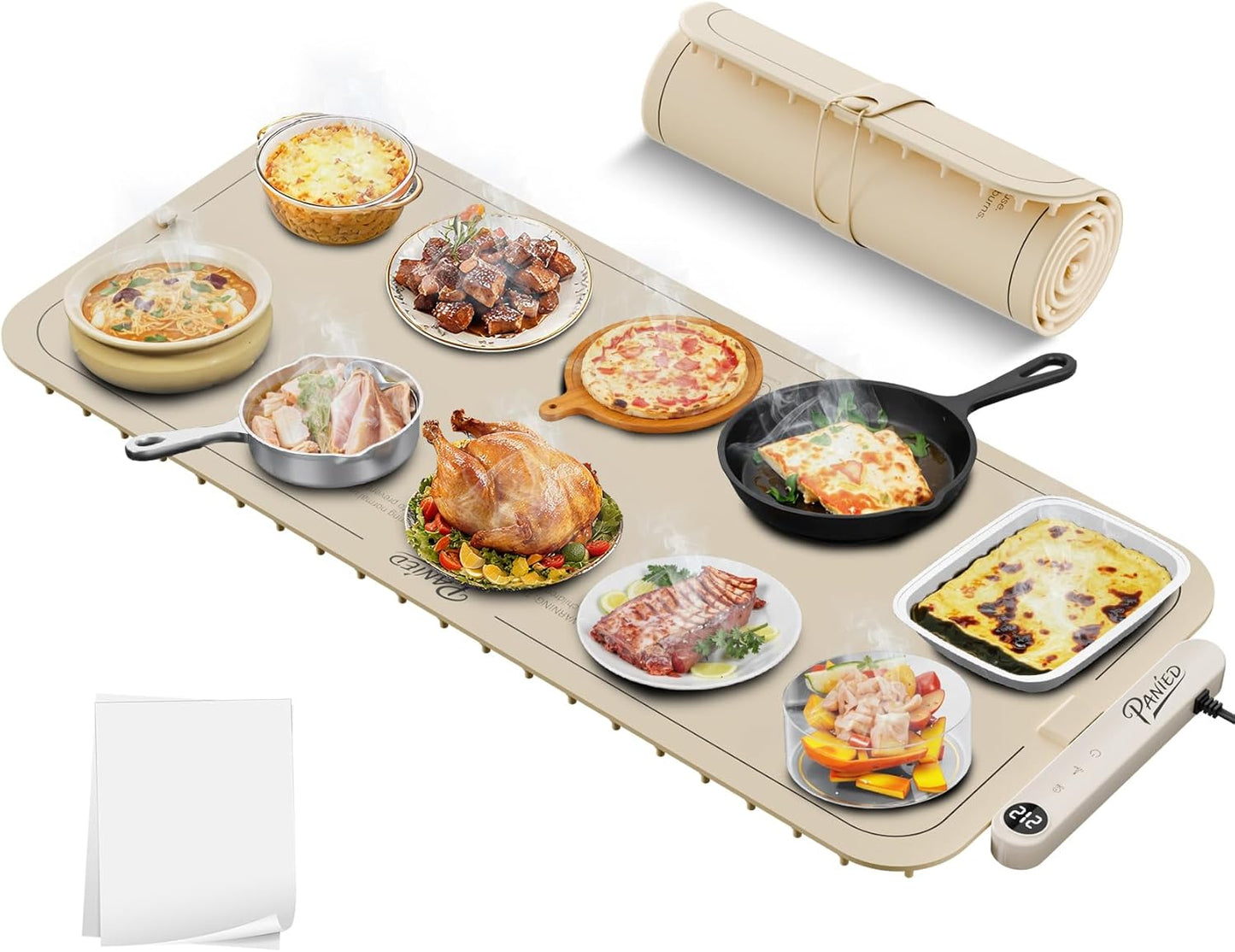 Warming Mat for Food, Extra Large XXL 36"x16" Food Warmer Chafing Dishes for Buffet, Food Warming Mat, Electric Warming Trays for Parties,Portable Heating Pad 6 Level Temp 6 Hour Timer