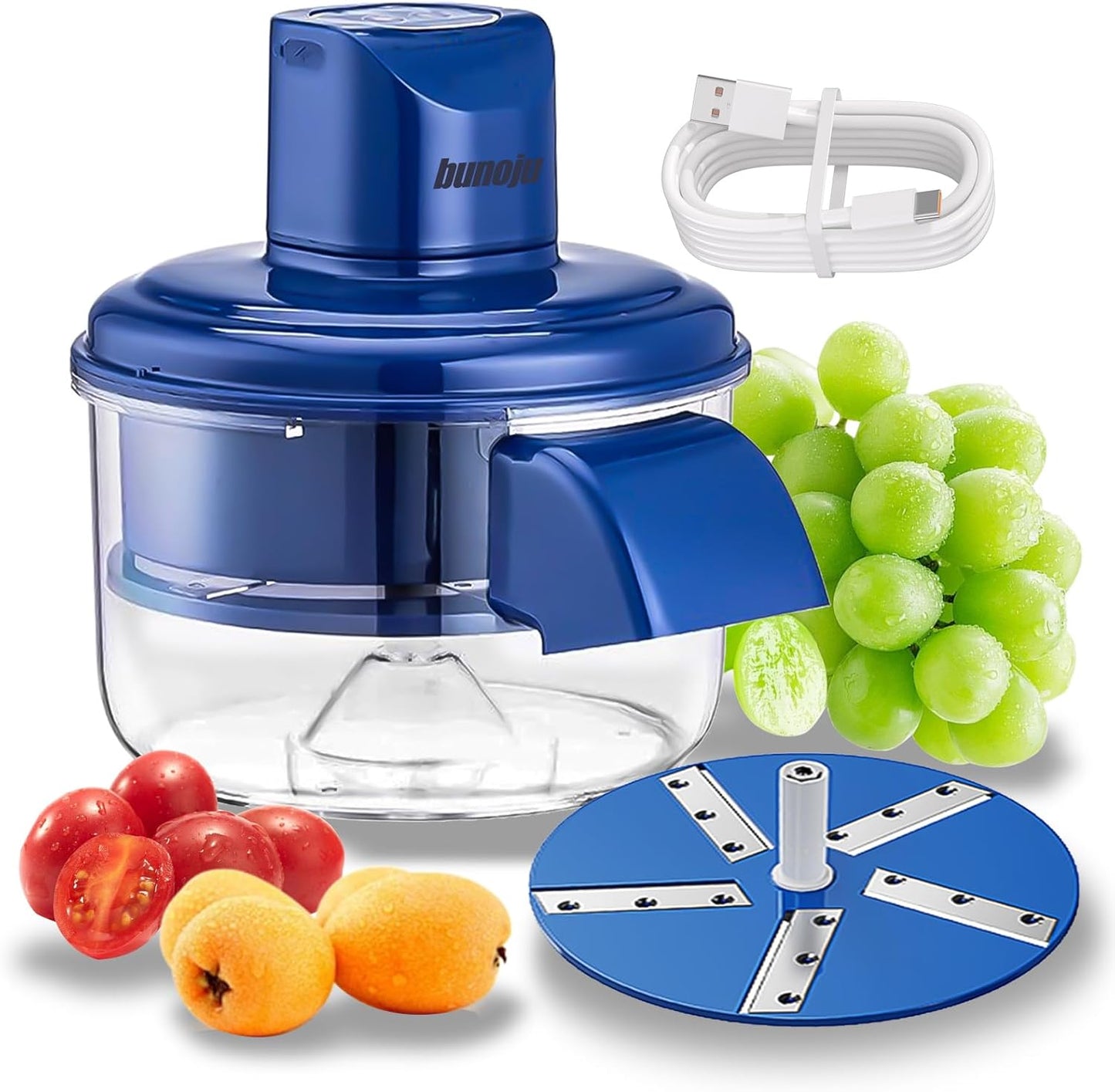 Grape Peeling Machine - 25 Seconds to Peel, 2025 Upgrade Electric Grape Peeler, Automatic Small Fruit Tomato Peeler Tool, Fully Fit without Damaging the Fruit Pulp, for Smoothies & FruitTeas