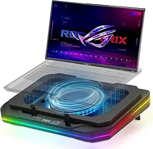 Cooling Pad for Asus ROG M16 M15 Zephyrus Strix G16 G17 G14 G15 S S17 14-17 inch Gaming Laptop, Cooler with Powerful Turbo Fan Can Fast Cooling CPU+GPU 40Â°C, 6 RGB Light Mode,Touch Start