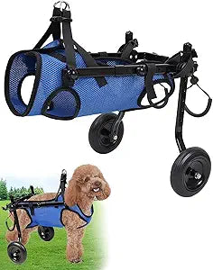 Dog Wheelchair for Back Legs, Cart Doggy Wheelchair with Disabled Hind Legs, Brace and Hip Support, Walking Mobility Aids for Small Pets Hind Limbs Dog Carts with Wheels, Adjustable