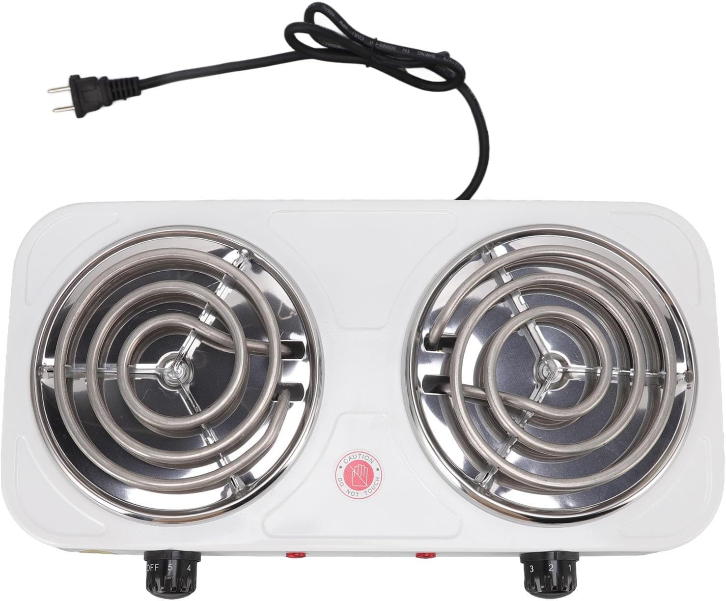 Electric Countertop Stove, 2000W Multifunctional 2 Portable Cooking Stove Electric Hot Plate Double for Home and Outdoor (110V)