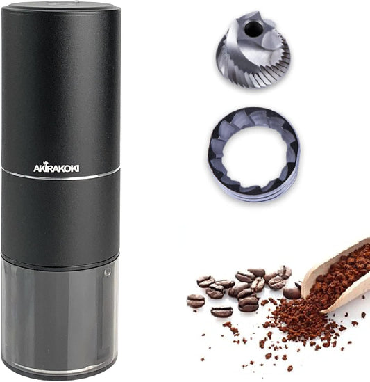 Electric Burr Coffee Grinder with Multi Grind Settings, Portable Small Conical Stainless Steel Precision Forged Burr Grinder for Coffee Beans, Spices and More, USB Rechargeable…