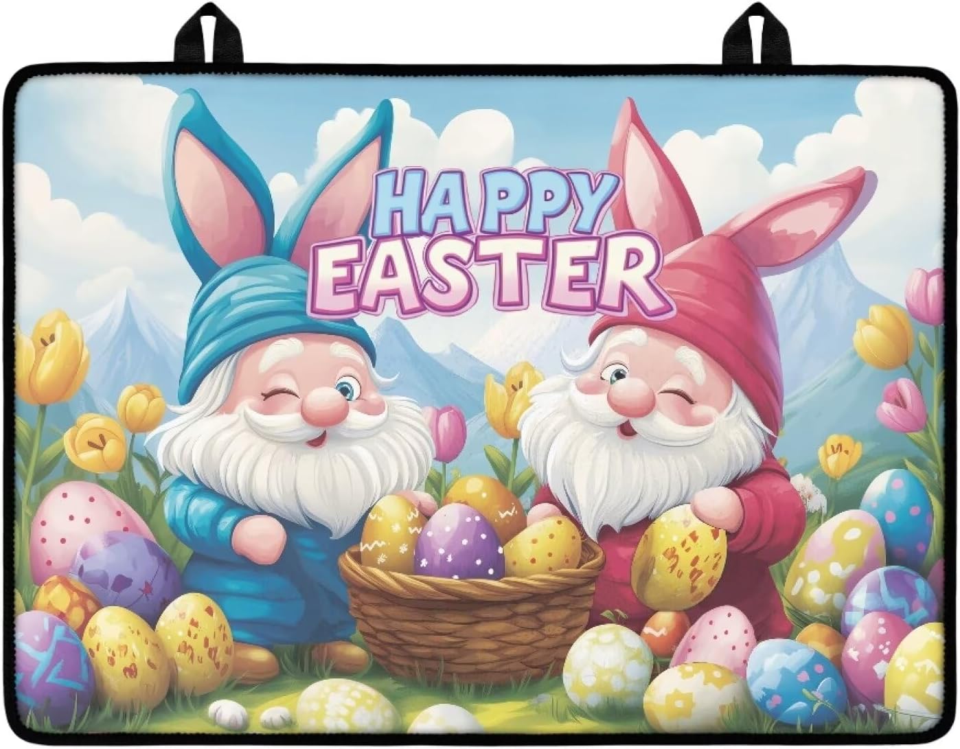 GLENLCWE Stove Top Cover for Electric Stove Oil-Proof Range Cover for Glass Ceramic Top Stove Cooktop Protector Cover For Kitchen Decor, Happy Easter Gnome Eggs