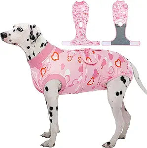 Kuoser Dog Surgery Recovery Suit, Valentine's Day Doggie Surgical Shirt for Female Male Dogs, Pet Onesies for Small Medium LargeDogs