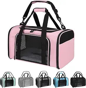 Carriers Soft-Sided Pet Carrier Pink for Medium Large Cats Dogs Undertake 35Lbs,Ventilated Mesh Windows,Top Load Cat Carrier with Airline Approved(X-Large,Pink)