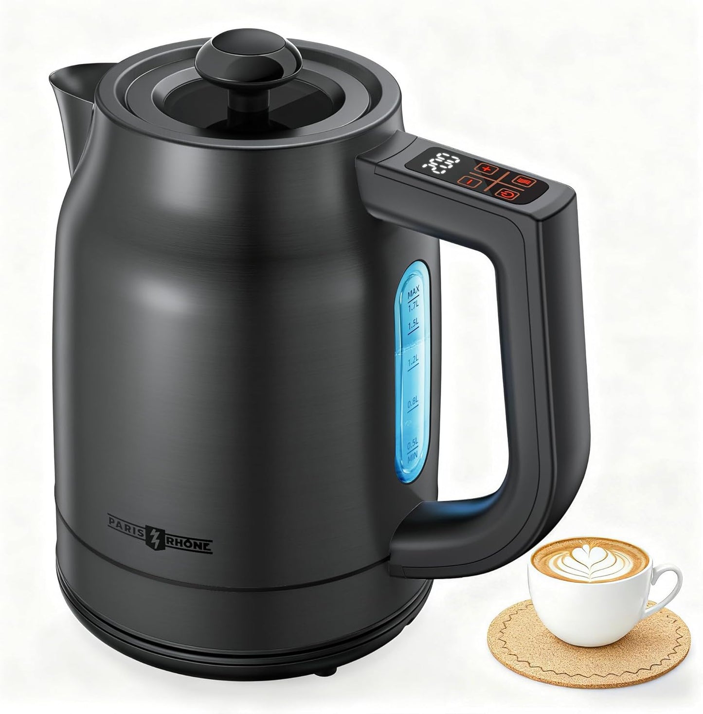 PARIS RH NE Electric Kettle Temperature Control, 1.5L Electric Tea Kettle Water Boiler, 4H Keep Warm with 6 Presets, LED Screen Electric Kettles for Boiling Water, Boil-Dry Protection, BPA Free