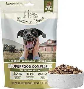 BADLANDS RANCH by Katherine Heigl â€“ Superfood Complete Air-Dried Beef Dog Food â€“ High Protein with Superfoods for Daily Wellness & Consistent Nutrition â€“ 24 oz