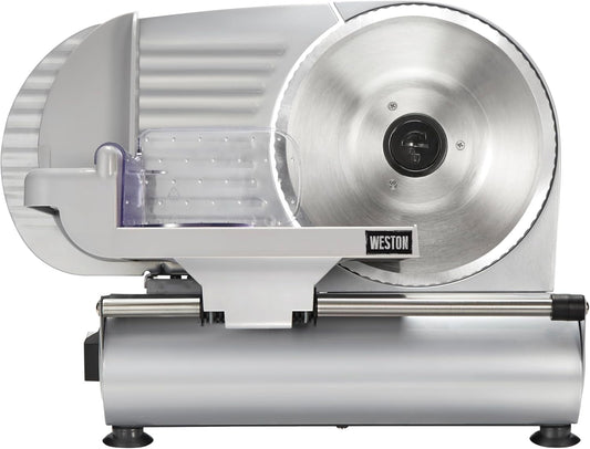Weston Electric Meat Cutting Machine, Deli & Food Slicer, Adjustable Slice Thickness, Non-Slip Suction Feet, Removable 9\u201D Stainless Steel Blade, Easy to Clean