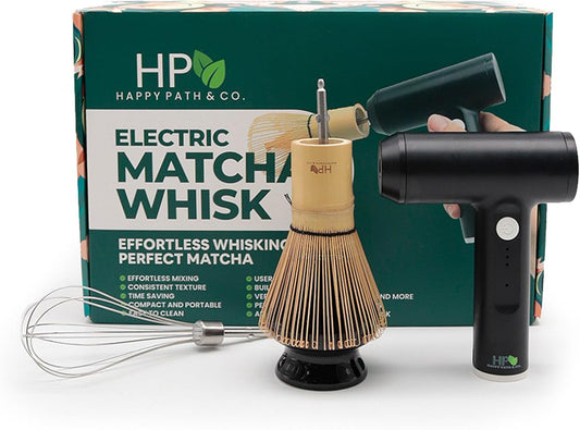 Matcha Electric Whisk Set - Rechargeable Handheld Frother with Whisk and Holder | Automatic Frother for the Perfect Blend | Electric Handheld Frother for Matcha Tea Lovers