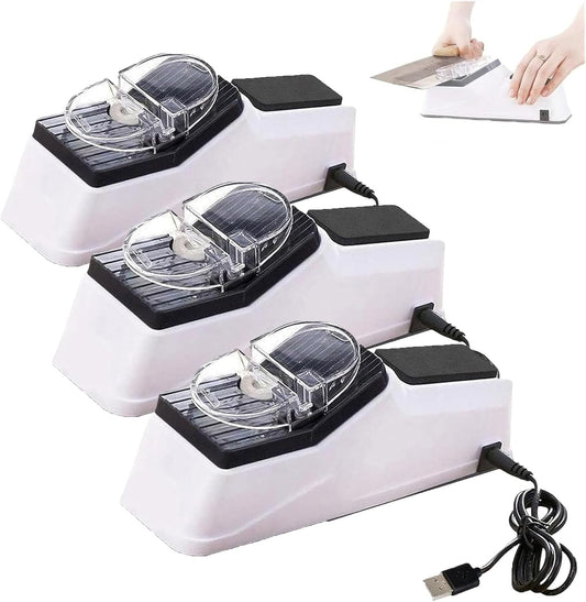 Electric Knife Sharpener, Multifunctional Double Sided USB Rechargeable Electric Knife Sharpener, 3s Fast Sharpening, Professional Tool for Kitchen Knives (3pcs)