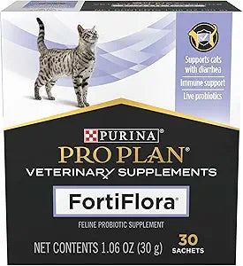 Purina Pro Plan Veterinary Supplements FortiFlora Daily Probiotics for Cats for Digestive Gut Health and Diarrhea - 30 ct. Box