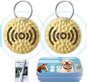 Natural Flea & Tick Repellent Collar Pendant for Dogs & Cats â€“12-Month Water-Resistant Biomass Energy Pet Shield â€“ Safe for Pets When Used as Directed â€“ Gift Ready (One Size- 2packs)