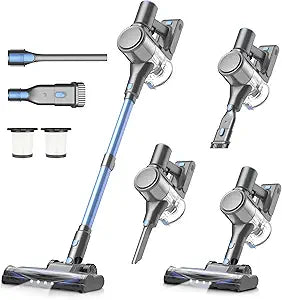 Zefiro Cordless Vacuum Cleaner for Home,450W /40Kpa 50Mins Stick Vacuum,Anti-Tangle 1.5L Dust Cup, Rechargeable Wireless Handheld Vacuum for Pet Hair/Carpet/Floor