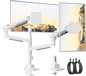 monTEK Sleek Aluminum Monitor Arm for 1757â€ Ultrawide Screens up to 59.4 lbs, USB 3.0 A/C, Heavy Duty Dual Monitor Arm Desk Mount, Pneumatic Lift, Quick-Release Plate, Clamp/Grommet, max VESA 100x100