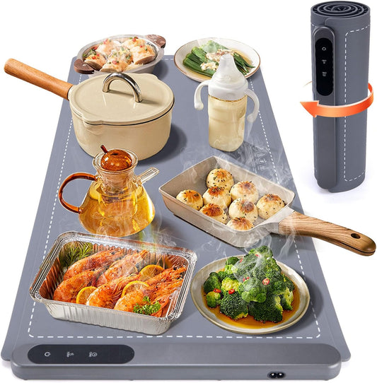 Warming Mat for Food, Food Warmer Mat Extra Large 36"x16" 580W, Portable Food Heating Pad, Warming Trays for Buffets Party, Countertop, Electric Silicone Warming Mat 6 Temp Settings 6H Timer