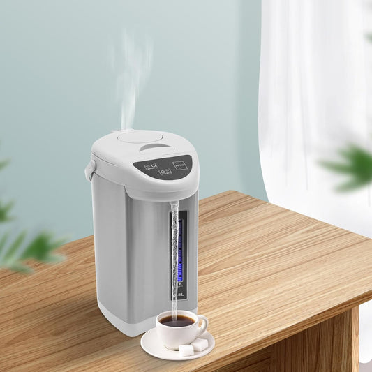 Wawuwao Electric Kettle, 750W 4L Electric Water Boiler & Warmer, 304 Stainless Steel Kettle with 3 Dispensing Modes for Home Kitchen (Grey)