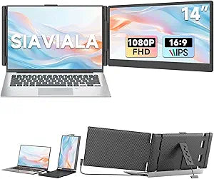 Laptop Screen Extender, 14â€ FHD 1080P IPS Dual Laptop Monitor Extender, Portable Monitor for 13-17.3â€ Laptops, Plug & Play Dual Screens for Windows/Mac with USB C/HDMI Port