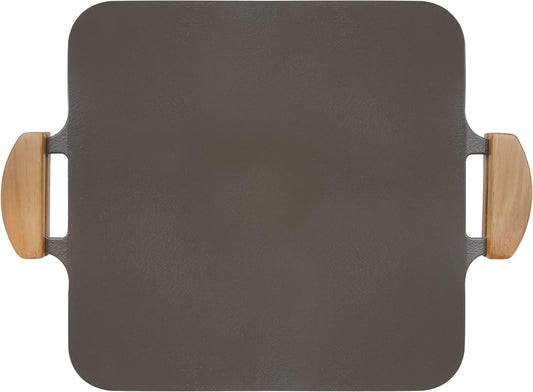 Dr.HOWS SOLID Square Griddle Pan Ceramic, Nonstick grill pan with Wooden handle, Portable 12 Inch Indoor\/Outdoor Stovetop, Induction, Electric, Hot plate, Gas Burner, pouch (CHARCOAL)