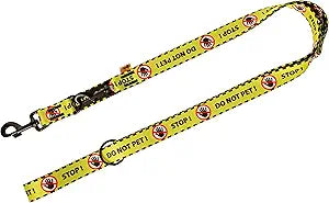 Dingo DO NOT PET Material Leash Adjustable Safe Control Caring for Special Dog Needs Black/Yellow Size L 15364
