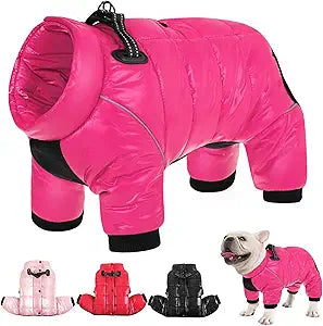 AOFITEE Dog Coat, Waterproof Dogs Jacket for Winter, Warm Fullbody Small Dog Snowsuit, Winter Coat for Small Dogs, Zip Up Pet Puffer Jacket Fleece Vest, Outdoor Reflective Pet Snow Jackets, XXL
