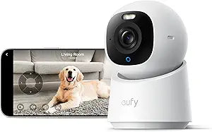 eufy Security Indoor Camera E30, Latest Generation, 4K UHD Security Camera, Pet/Dog/Baby Camera with Phone app, Color Night Vision, Human/Pet Auto Tracking, 360Â° Coverage, Works with Homekit, White