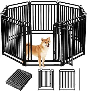 Thickened Metal Tube Dog Playpen Outdoor, Low Threshold Dog Pen, Heavy Duty 40" H 8 Panels for Pet Playpens Indoor, Portable Pet Fence for Yard RV Camping