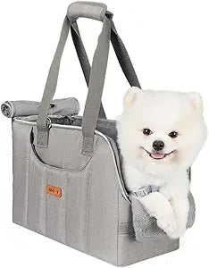 Dog Purse Carrier for Small Dogs Cats Rabbits Up to 13lbs, Lightweight Pet Sling Carriers with Crossbody Strap, Portable Puppy Soft Sided Tote Bag Carrier for Vet,Hiking,Travel Gray