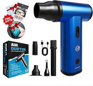 Electric Compressed Air Duster Blower Gun, Cordless Rechargeable Mini Blower 150000RPM Hand Held Blower for Keyboards, PC Cleaning Kit, Consoles, Grilling, Camping, Barber, Replace Canned Air