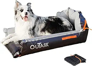 Inflatable Outdoor Dog Bed Waterproof,Portable Camping Cot for Large Dogs,Cooling Pet Bed with TPU Fabric Chew Proof Crate Bed Washable (Medium)
