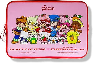 Sonix x Sanrio Slim Laptop Sleeve 16 inch, Neoprene Computer Cover Case, Protective Tech Bag | Hello Kitty and Friends x Strawberry Shortcake - 16"