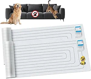 Scat Shock Mat for Dogs and Cats Indoor, Pet Shock Mats for Training Pets, Electric Repellent Mat Keeps Dogs and Cats off Counter, Couch and Sofa, 3 Training Modes (60"x 12" 2 Pieces with Tester)