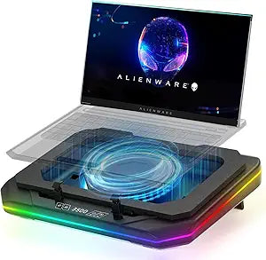 Cooling Pad for Dell Alienware m17 m16 m15 x17 x16 x15 x14 Area-51m 14-17 inch Gaming Laptop,Cooler it is Undoubtedly The King of Heat Dissipation with Powerful Turbo Fan,6 RGB Light Mode,Touch Start
