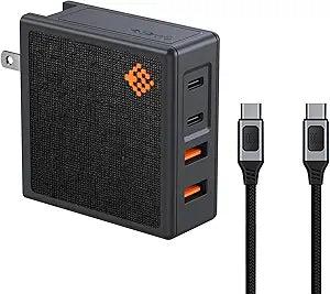 ð’ð¥ð¢ð¦ð GAN USB C Charger: 100W,96W,87W,85W,67W AC Adapter - 4 Port Fast Compact PD Wall Block - Type-C High Speed Charging Station - Travel Adapter for MacBook,Surface,Lenovo(+ 100W USB-C Cable)