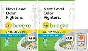 Aurora Pet Bundle (2) Cat Breeze Enhanced Active Clean Scent Cat Litter Pellets, Refill 3.5 lb with Aurora Pet Wet Wipes