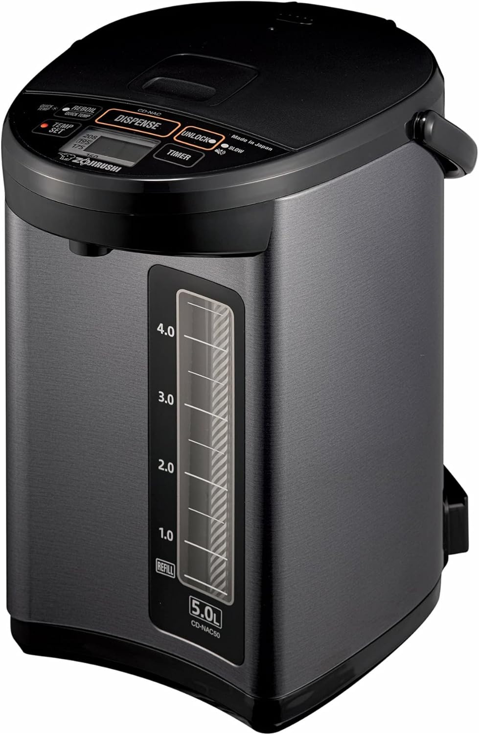 Zojirushi CD-NAC50BM Micom Water Boiler and Warmer (5-Liter, Metallic Black)