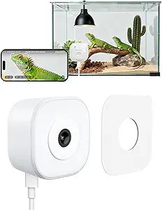 Aquarium 3MP Terrarium AI Monitoring Camera Close-up Details, 2.4G&5Ghz WiFi Starlight Color Vision for Reptile Pets, Anti-Glare& NO Reflect with 24/7 Events Recording in Easy Magnetic Install