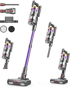 NADALY Cordless Vacuum Cleaner, 650W 55KPA 70Mins Vacuum Cleaners for Home, Anti-Tangle, Self-Standing Stick Vacuum Cordless Rechargeable, Lightweight Vacuum for Hardwood Floors/Pet Hair/Carpet