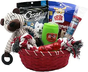 Delux Dog Gift Basket Treat Crew Toys Package DGB04