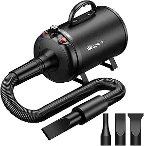 Pet Dryer, 5.2HP/3800W Pet Grooming with Adjustable Speed and Temperature Control Dog Blow Dryer, Pet Hair Dryer with 3 Nozzle